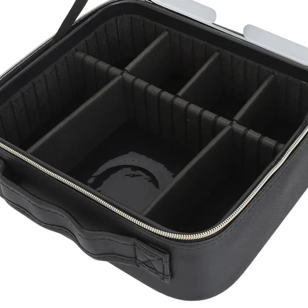 Maleta Cosmetiquero Organizador De Maquillaje Con Espejo LED - Negro